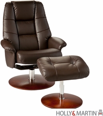 Holly & Martin Torwood Leather Recliner and Ottoman - Brown