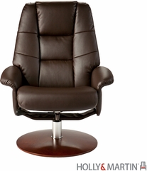 Holly & Martin Torwood Leather Recliner and Ottoman - Brown