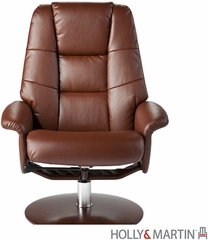 Holly & Martin Torwood Leather Recliner and Ottoman - Cognac