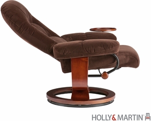 Holly & Martin Tyler Fabric Recliner and Ottoman - Chocolate