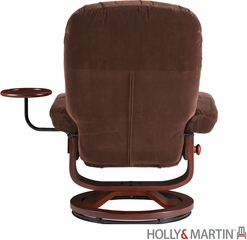 Holly & Martin Tyler Fabric Recliner and Ottoman - Chocolate
