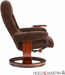 Holly & Martin Tyler Fabric Recliner and Ottoman - Chocolate