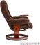 Holly & Martin Tyler Fabric Recliner and Ottoman - Chocolate