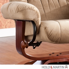 Holly & Martin Tyler Fabric Recliner and Ottoman - Sand