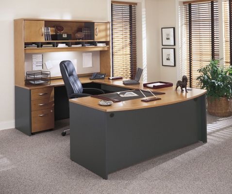 Home Office Furniture / Executive Office Furniture Set 2 - Series C Natural Cherry Collection - Bush Office Furniture - SC-PKG-2-NC