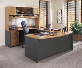 Home Office Furniture / Executive Office Furniture Set 2 - Series C Natural Cherry Collection - Bush Office Furniture - SC-PKG-2-NC