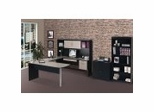 Home Office Furniture Set in Sand Granite and Charcoal - In Space New Generation - Bestar Office Furniture