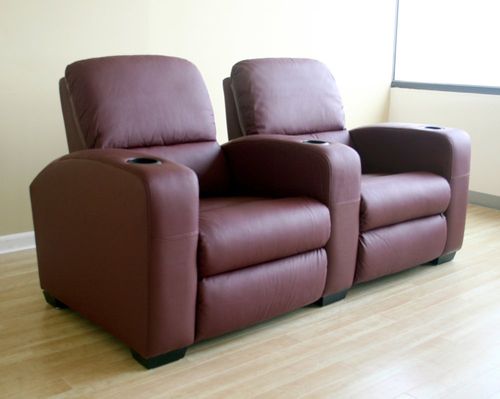 Home Theater Seating - 2 Piece Set in Burgundy - HT638-2SEAT-BUR