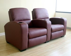 Home Theater Seating - 2 Piece Set in Burgundy - HT638-2SEAT-BUR