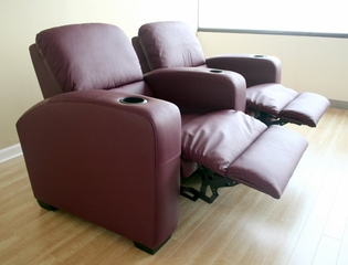 Home Theater Seating - 2 Piece Set in Burgundy - HT638-2SEAT-BUR