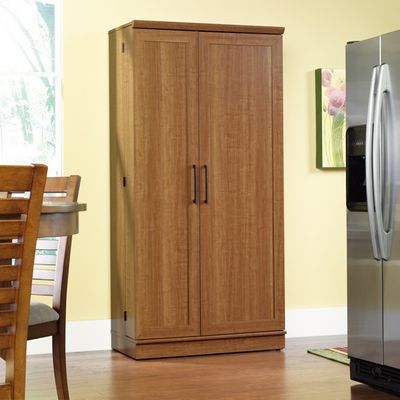 Homeplus Storage Cabinet Swing Out Doors Sienna Oak - Sauder Furniture - 411965