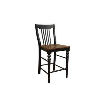 Homestead Stool with Wood Seat - Set of 2 - American Hertiage - AH-126872BLK