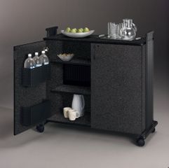 Hospitality Mobile Cart in Anthracite - Mayline Office Furniture - 1015HCANTBLK