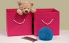 Hot Pink 2PC Folding Storage Bins Set with White Rope Handles