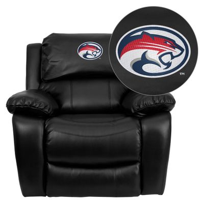 Houston Cougars Embroidered Black Leather Rocker Recliner  - MEN-DA3439-91-BK-45022-EMB-GG