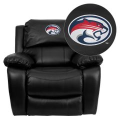 Houston Cougars Embroidered Black Leather Rocker Recliner  - MEN-DA3439-91-BK-45022-EMB-GG