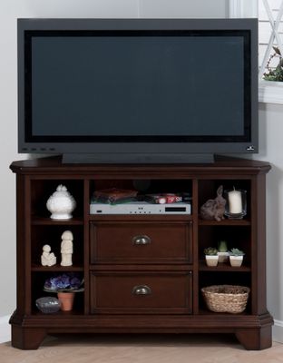 Hunter Cherry Casual Corner TV Stand with Storage - 047-9