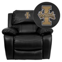 Idaho Vandals Embroidered Black Leather Rocker Recliner  - MEN-DA3439-91-BK-40025-EMB-GG
