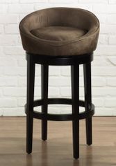 Igloo 26" Swivel Barstool in Brown Microfiber / Ebony - Armen Living - LCIGBAMFBR26