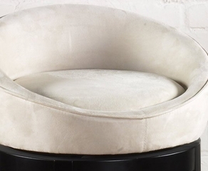 Igloo 30" Swivel Barstool in Creme Microfiber / Ebony - Armen Living - LCIGBAMFCR30