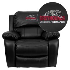 Indianapolis Greyhounds Embroidered Black Leather Rocker Recliner  - MEN-DA3439-91-BK-41083-EMB-GG