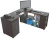 Inval Computer Work Station L Shaped Espresso Wenge