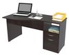 Inval Curved Top Single Pedestal 2 Drawer Desk with Open Storage