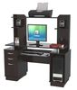 Inval Deluxe Double Pedestal Credenza Work Center with Hutch in Espresso