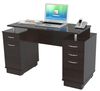 Inval Furniture Double Pedestal Work Center in Espresso