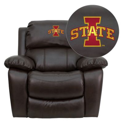 Iowa State University Cyclones Leather Rocker Recliner - MEN-DA3439-91-BRN-45012-EMB-GG