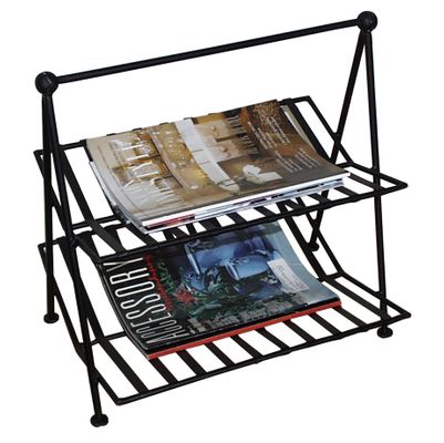 Iron Magazine Rack - Black - Pangaea Home and Garden Furniture - FM-C4381-K