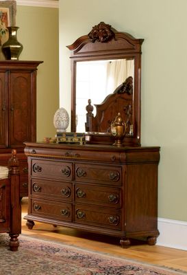 Isabella Dresser with Mirror in Oak - Coaster - 200513-14-SET