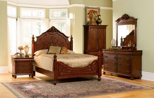 Isabella Queen Size Bedroom Furniture Set in Oak - Coaster - 200511Q-BSET