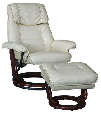 Ivory PU Chair and Storage Ottoman Set - Lavena - 19798