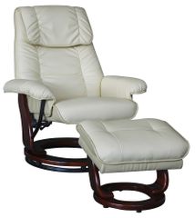 Ivory PU Chair and Storage Ottoman Set - Lavena - 19798