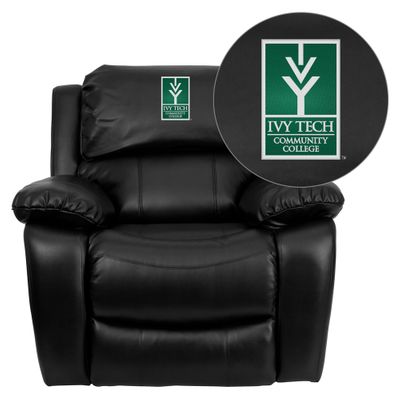 Ivy Tech Community College of Indiana Leather Rocker Recliner - MEN-DA3439-91-BK-41038-EMB-GG
