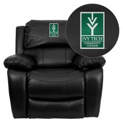 Ivy Tech Community College of Indiana Leather Rocker Recliner - MEN-DA3439-91-BK-41038-EMB-GG