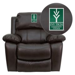 Ivy Tech Community College of Indiana Leather Rocker Recliner - MEN-DA3439-91-BRN-41038-EMB-GG