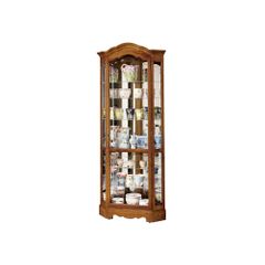 Jamestown II Corner Curio Cabinet in Oak Yorkshire - Howard Miller