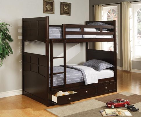 Jasper Twin Bunk Bed with Under Bed Storage Drawers - 460136