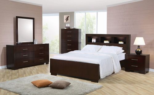 Jessica Eastern King Size Bedroom Furniture Set in Light Cappuccino - Coaster - 200719KE-BSET