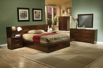 Jessica Queen Size Bedroom Furniture Set 1 in Light Cappuccino - Coaster - 200711Q-BSET-1