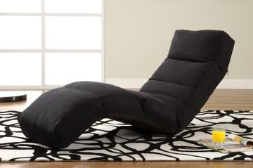 Jet Curved Convertible Lounger in Black - TT-NJA-D2-BK
