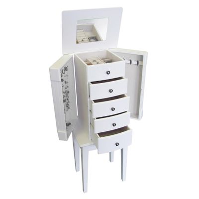 Jewelry Armoire in White - Vanna - Jewelry Boxes by Mele - 00904S11