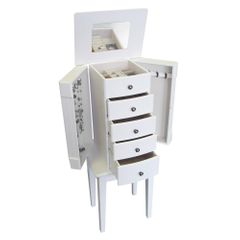 Jewelry Armoire in White - Vanna - Jewelry Boxes by Mele - 00904S11
