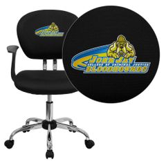 John Jay College of Criminal Justice Bloodhounds Embroidered Task Chair - H-2376-F-BK-ARMS-41040-EMB-GG