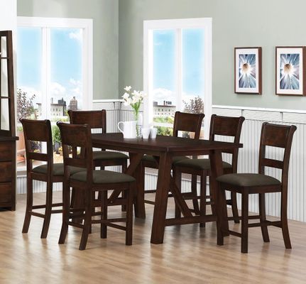 Julius 7 Piece Pub Table & Upholstered Stool Set - 100458