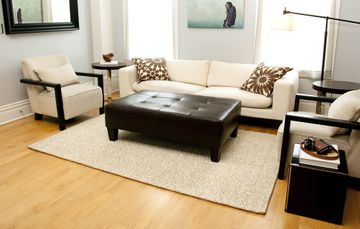 Jute Rug - 5' x 8' - Zatar Ribbed Loop Pile Natural Wool and Jute Area Rug in Ivory / Beige - AMB0308-0058