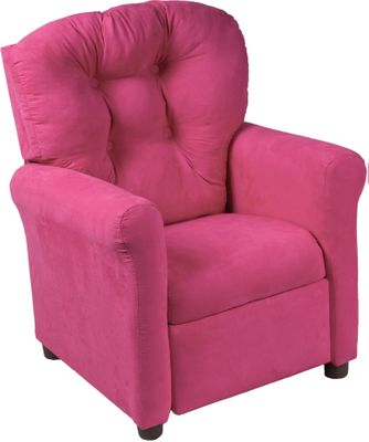 Juvenile Recliner Traditional Racy Pink Microfiber