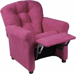Juvenile Recliner Traditional Racy Pink Microfiber